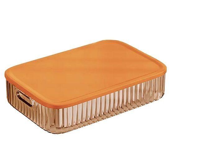 caja organizadora plástica con tapa color naranja 35 cmx 23.5 cmx 8 cm-1