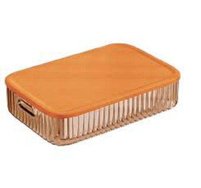 caja organizadora plástica con tapa color naranja 35 cmx 23.5 cmx 8 cm-2