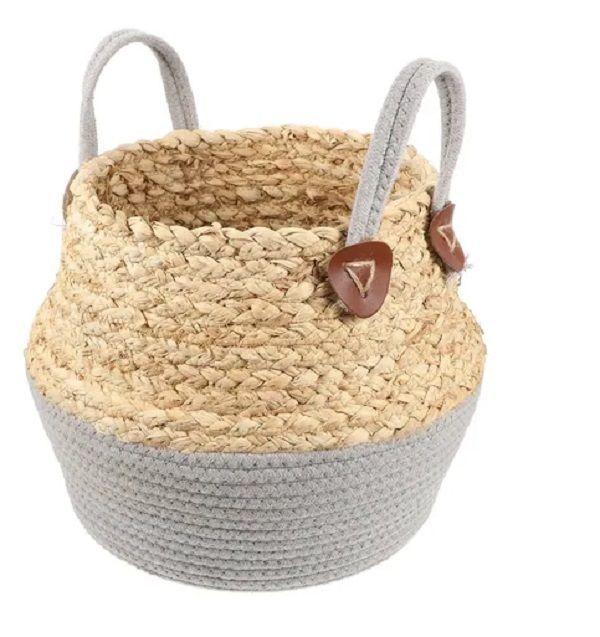 Cesta tejida de Yute y algodòn 30x30x35-2
