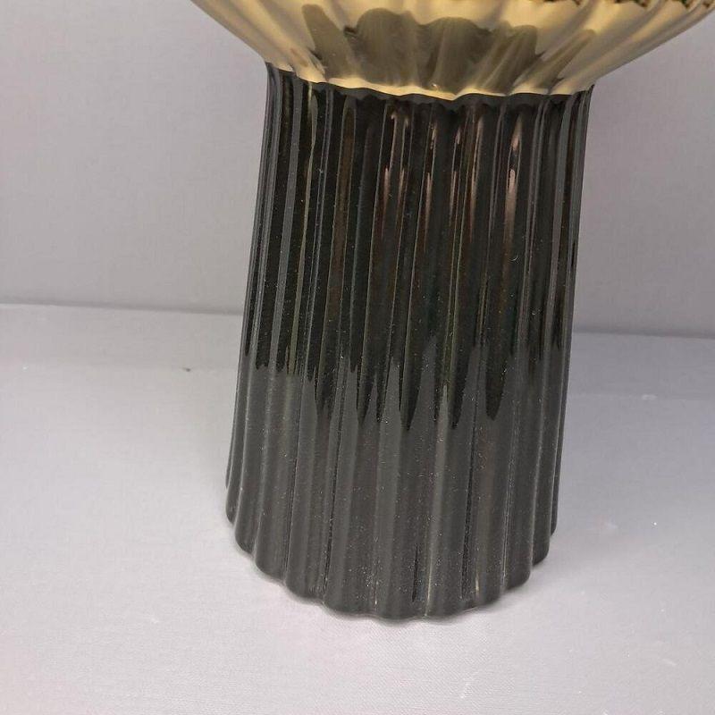 JARRON FLORERO SAKURA CERAMICA, ORO NEGRO 31x14 cm-2