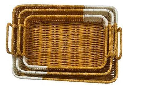 Set de Cestas Cuadradas Tejidas a Mano con Asas 5x 25x35 cm, 5x20x30 cm y 5x30x40 cm-1