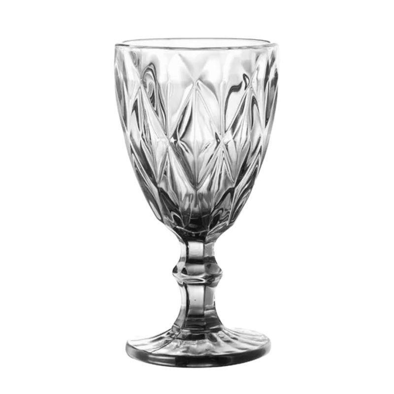 Copa de Vino de Vidrio con Relieve – Set de 6 Unidades Color Humo-3
