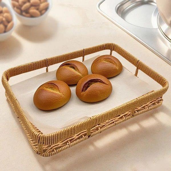 Bandeja Rectangular para Servir de Mimbre 32 x 22 x 6 cm-3