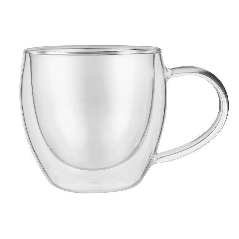 Tazas de vidrio transparente  de café  doble pared 250 ml 10 cm* 8 cm-2