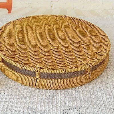 Bandeja Tejida Redonda Decorativa para Servir – 31x 31 x 7 cm-2