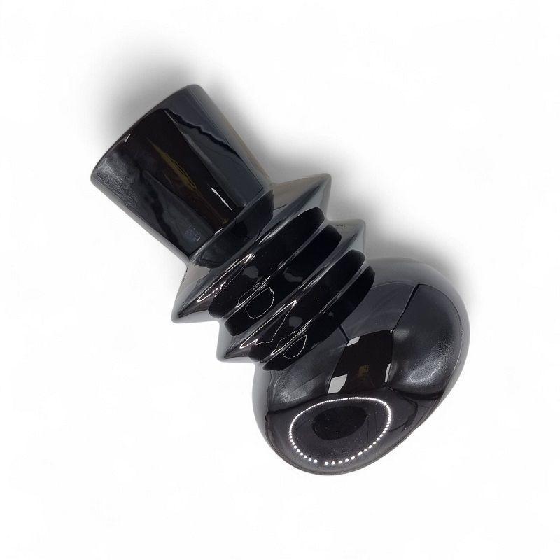 JARRON FLORERO DECORATIVO DE CRISTAL NEGRO VINTAGE -20 x 7-1
