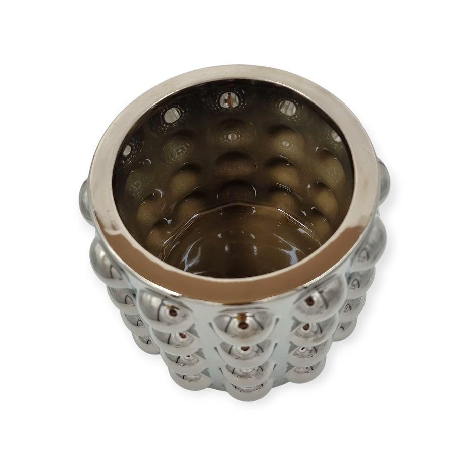 JARRÓN DE CERÁMICA CON BURBUJAS  FLORERO DECORATIVO-2