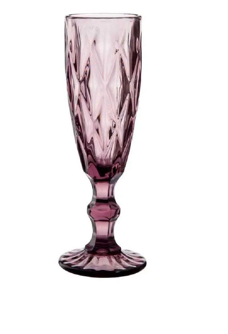 Copa de Vino para Espumante de Vidrio – Set de 6 Unidades Color Burdeo-2