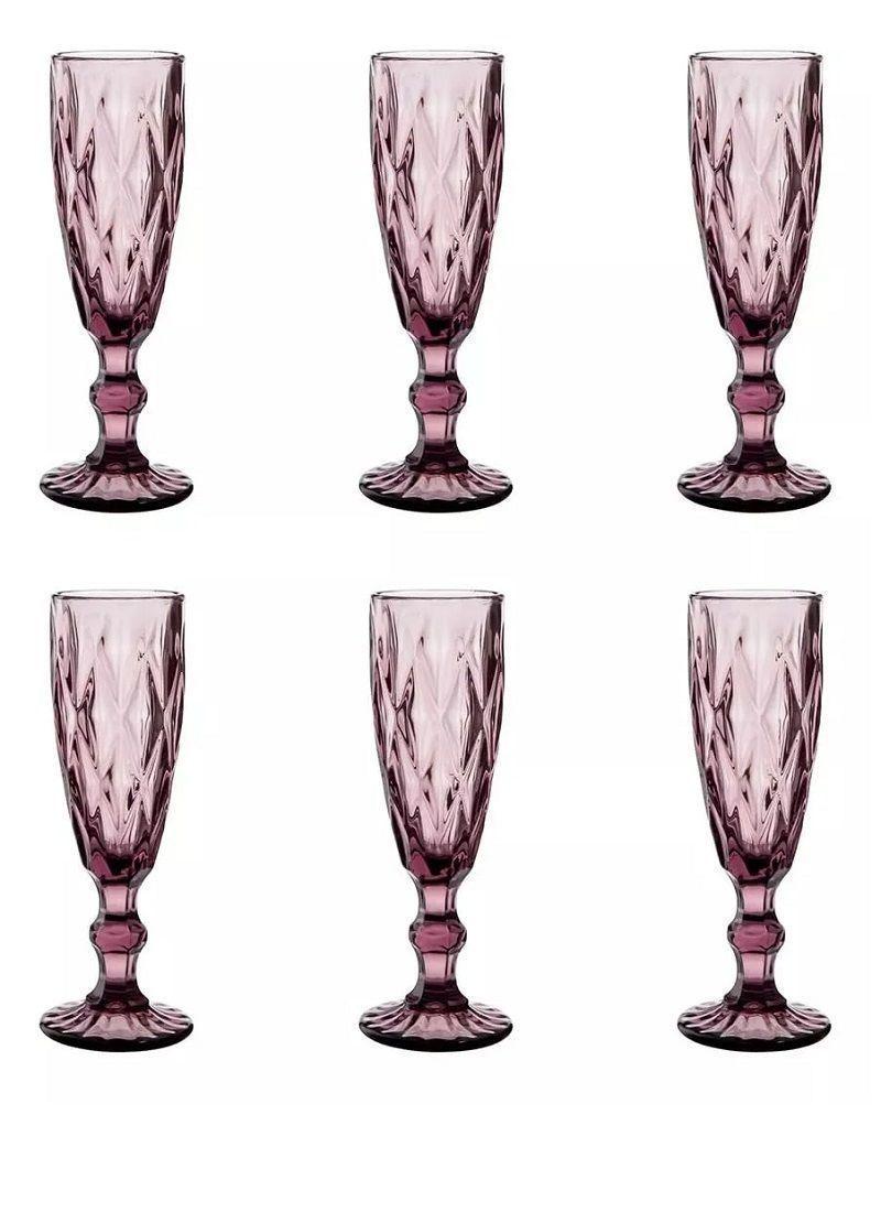Copa de Vino para Espumante de Vidrio – Set de 6 Unidades Color Burdeo-1