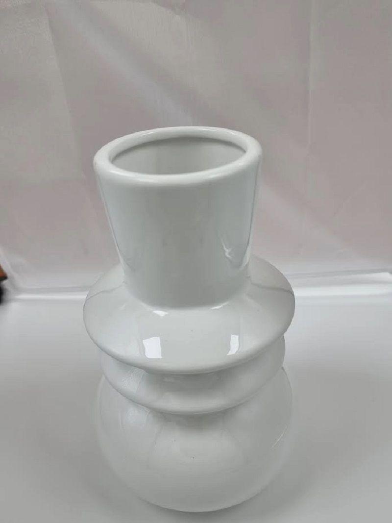 JARRON DECORATIVO DE CRISTAL BLANCO VINTAGE -20 x 7-2