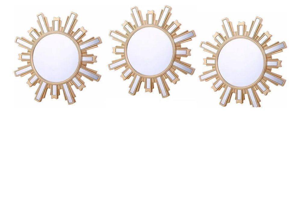 Set de espejos redondos decorativos forma Rayos del Sol-4