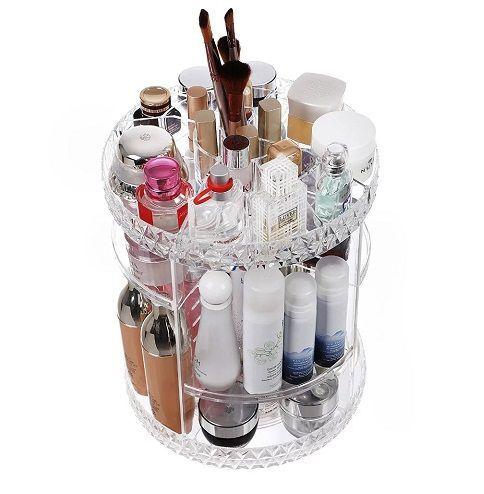 Organizador de Maquillaje  Acrílico Giratorio 360°  (26*35 *22 cm)-1
