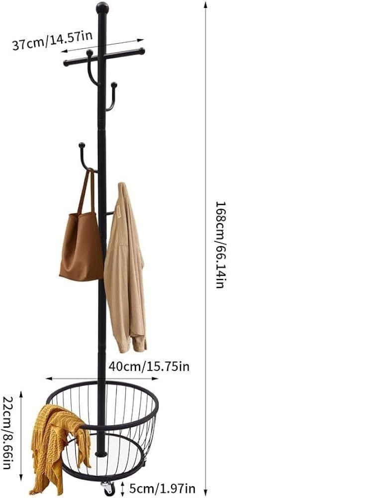 Perchero para colgar ropa de acero al carbono resistente con ruedas, 1.68 x 40 x 37-3