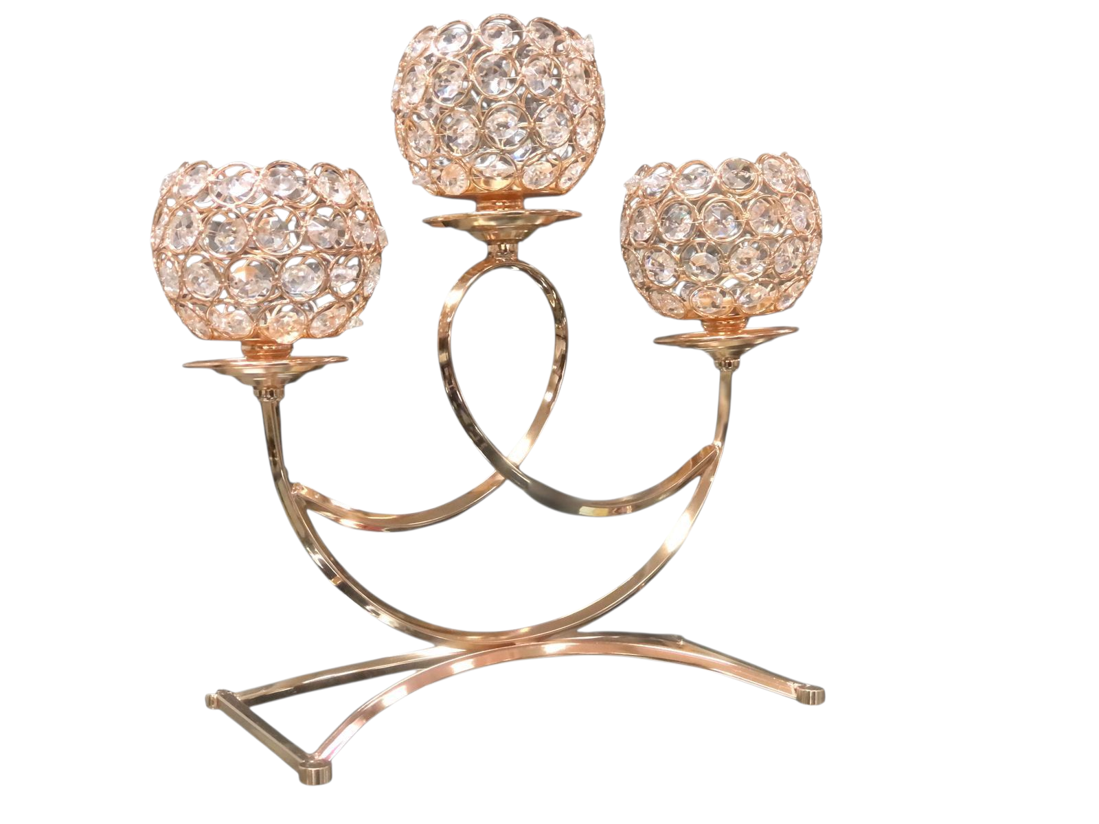 Candelabro Porta velas  3 Cristal Flor Decoración De Mesa-2