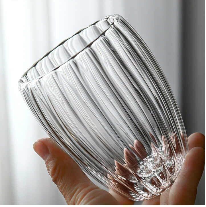 TAZA DE VIDRIO DOBLE PARED CON RELIEVE TRANSPARENTE 350ml-4