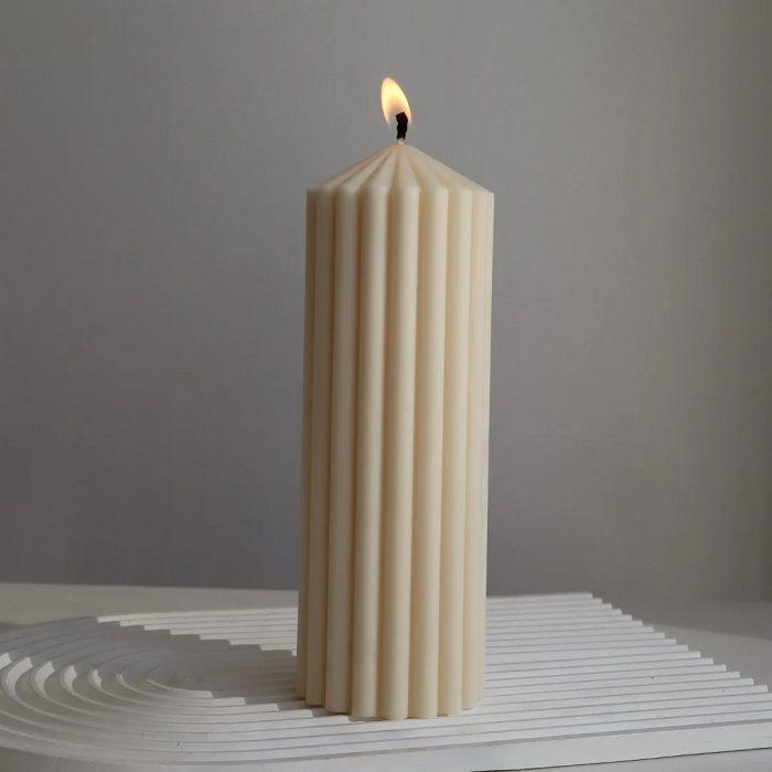 Velas decorativa de soja natural, vela de pilar minimalista (13.5 cm x 5 cm)-3