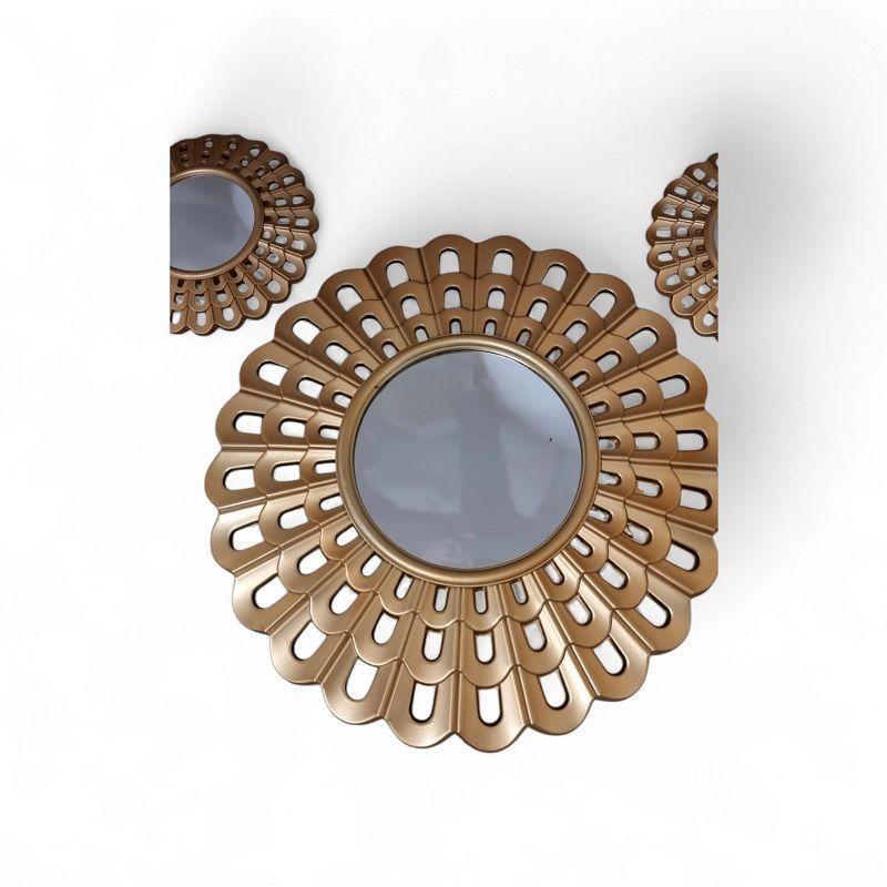 Set de Espejos Decorativos Gotico en forma de Ataud  Color Dorado 3 Piezas-2