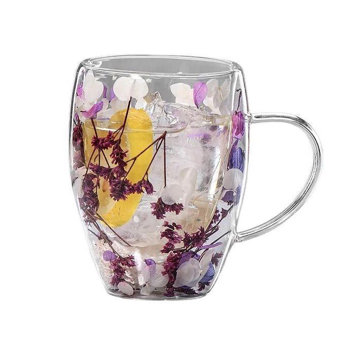 TAZAS DOBLE PARED CON FLORES ETERNAS COLOR MORADAS  350ML 12cm * 8 cm-3