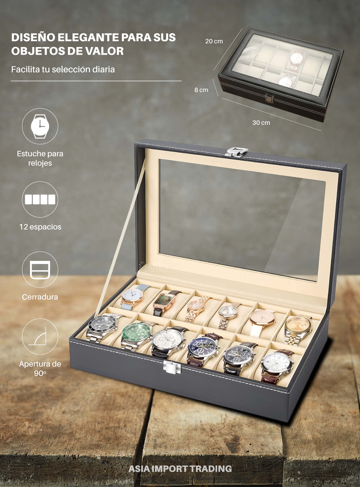 Caja organizadora 12 relojes-3