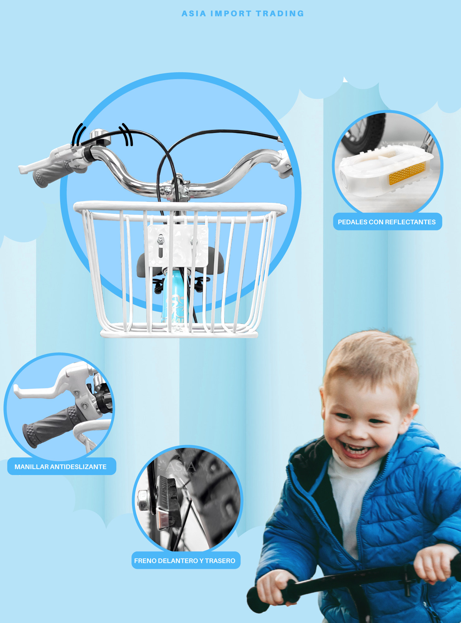 Bicicleta Infantil Aro 16 Celeste-2