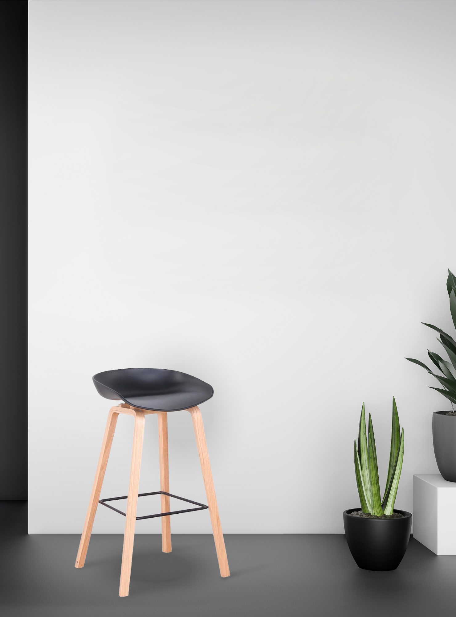 Silla Taburete color Negro -1