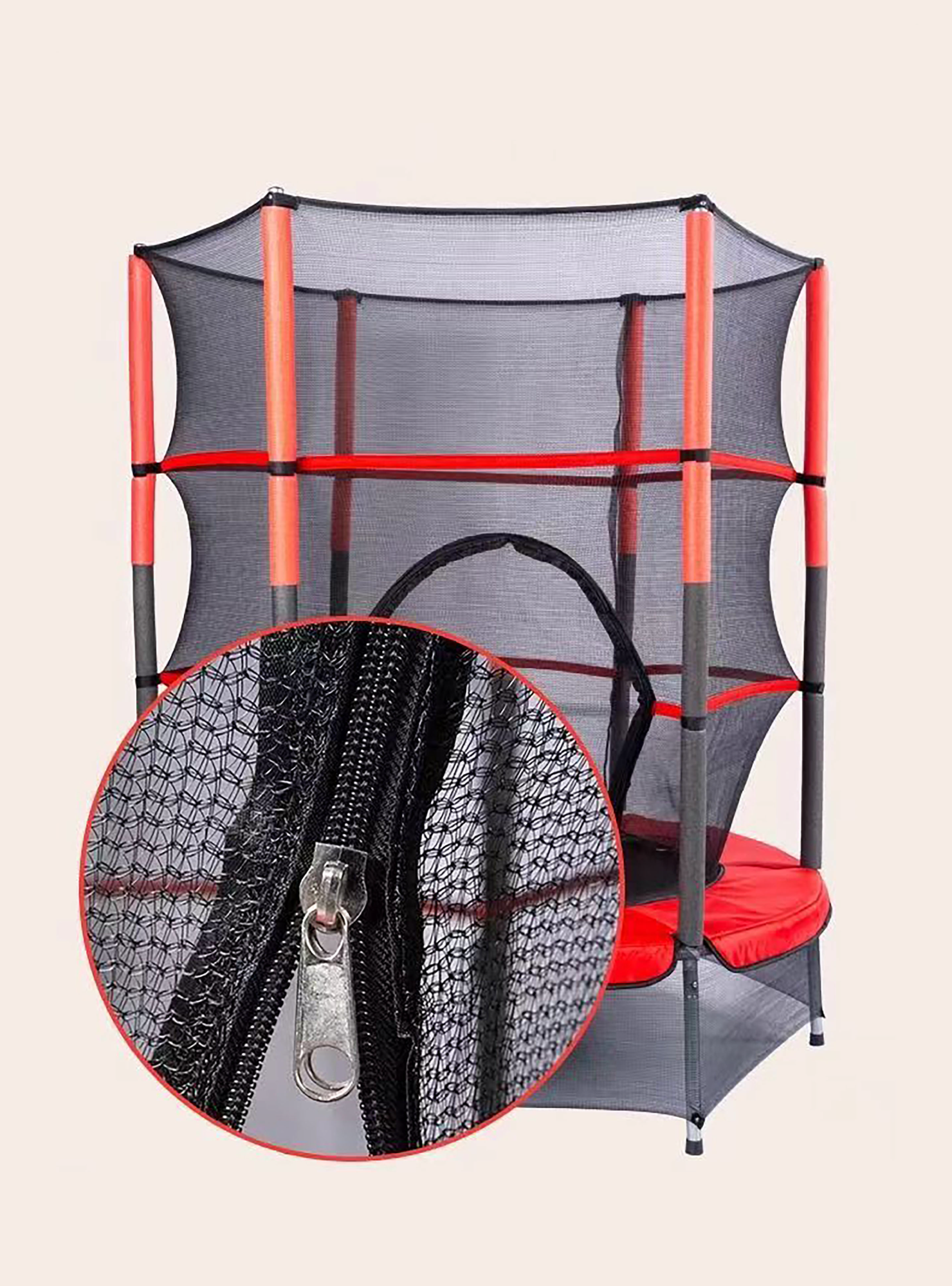 Cama Elastica Para Niños con Red 140 cms PWRFitness-1