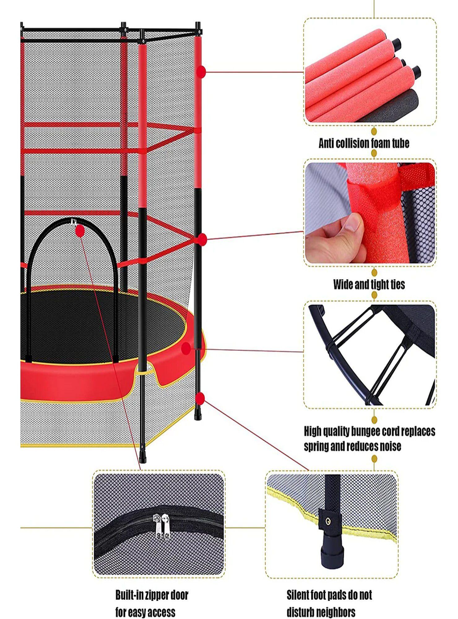 Cama Elastica Para Niños con Red 140 cms PWRFitness-5