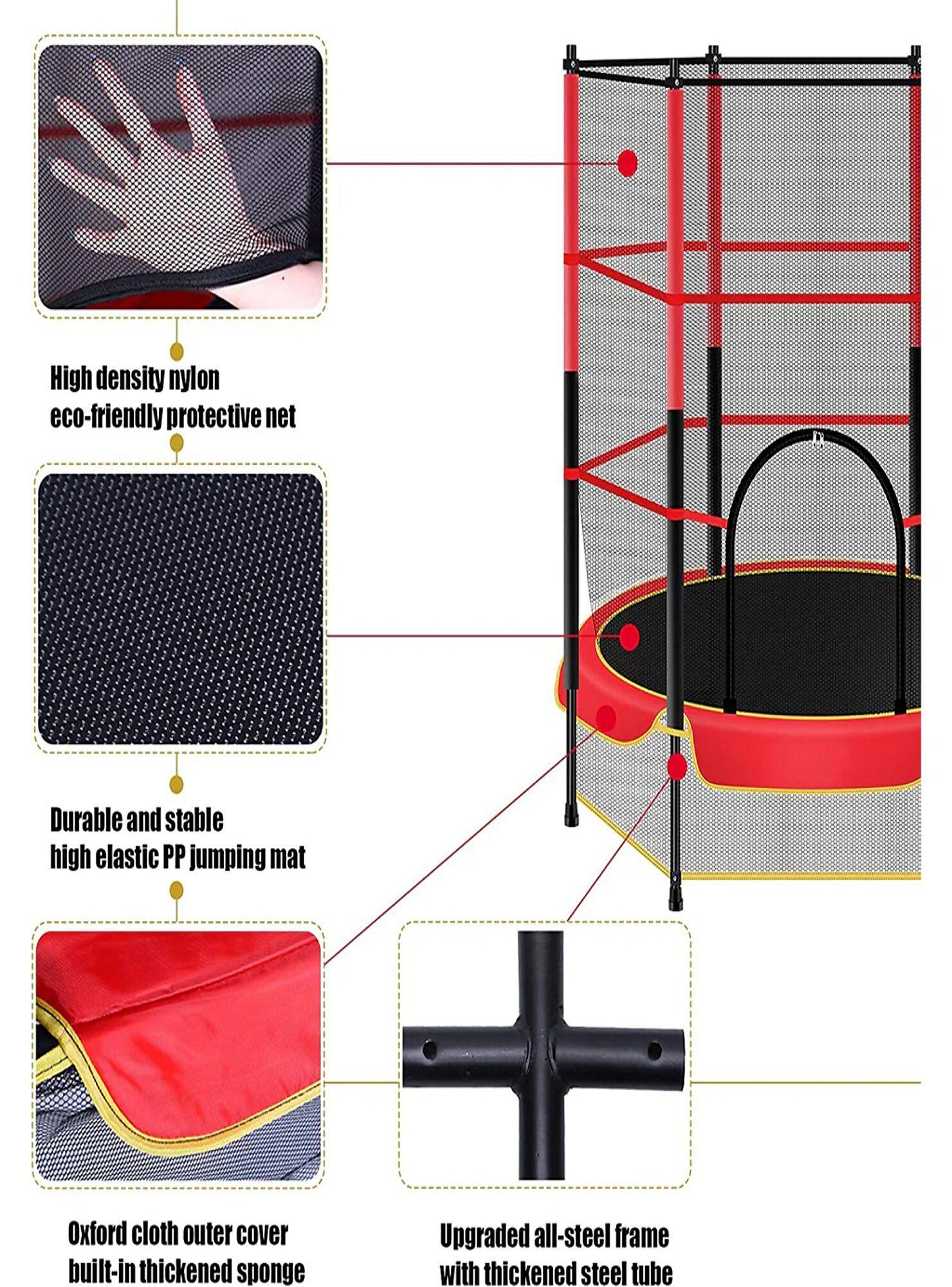 Cama Elastica Para Niños con Red 140 cms PWRFitness-6