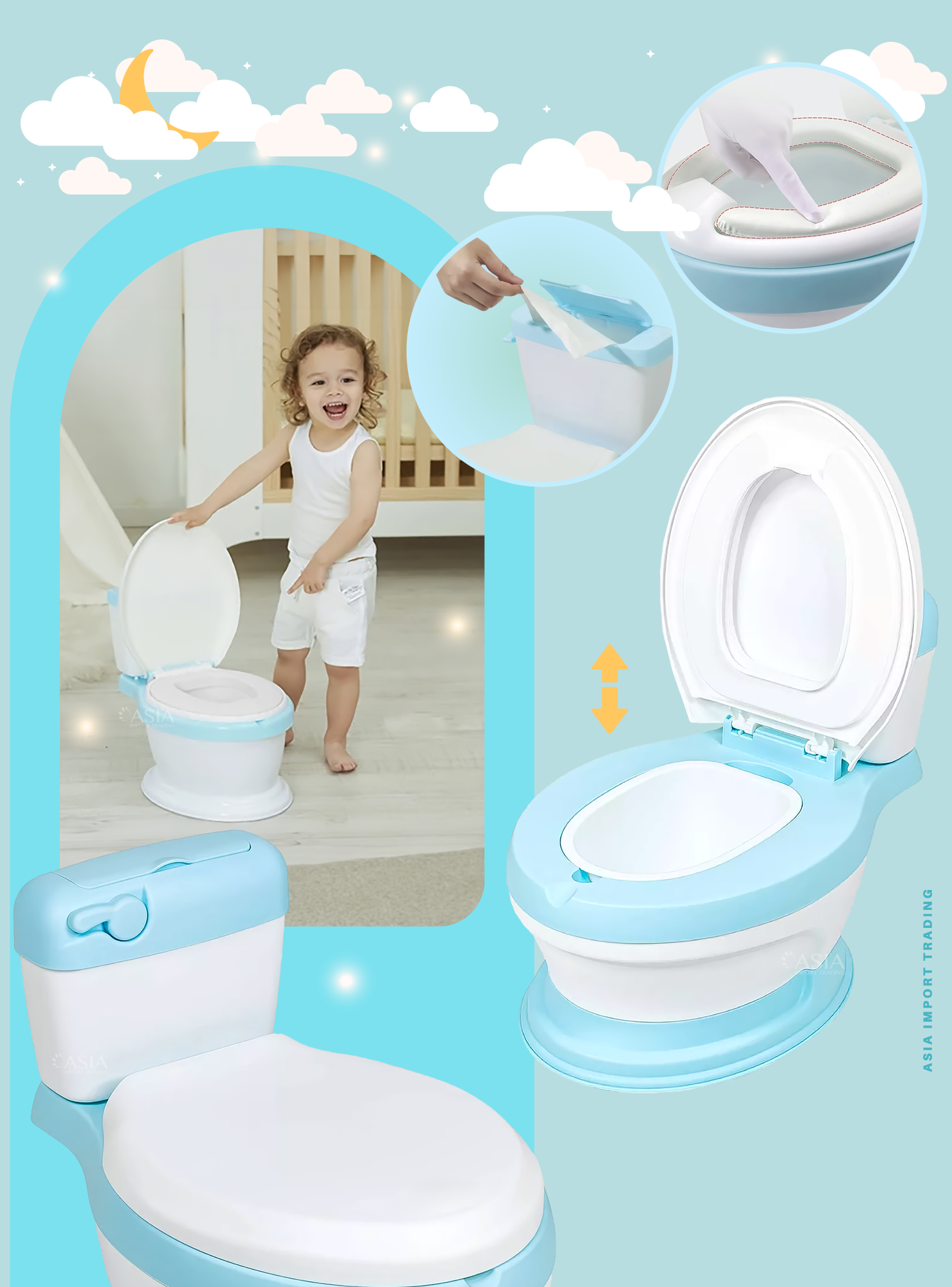 Baño portátil para bebe color Celeste-1