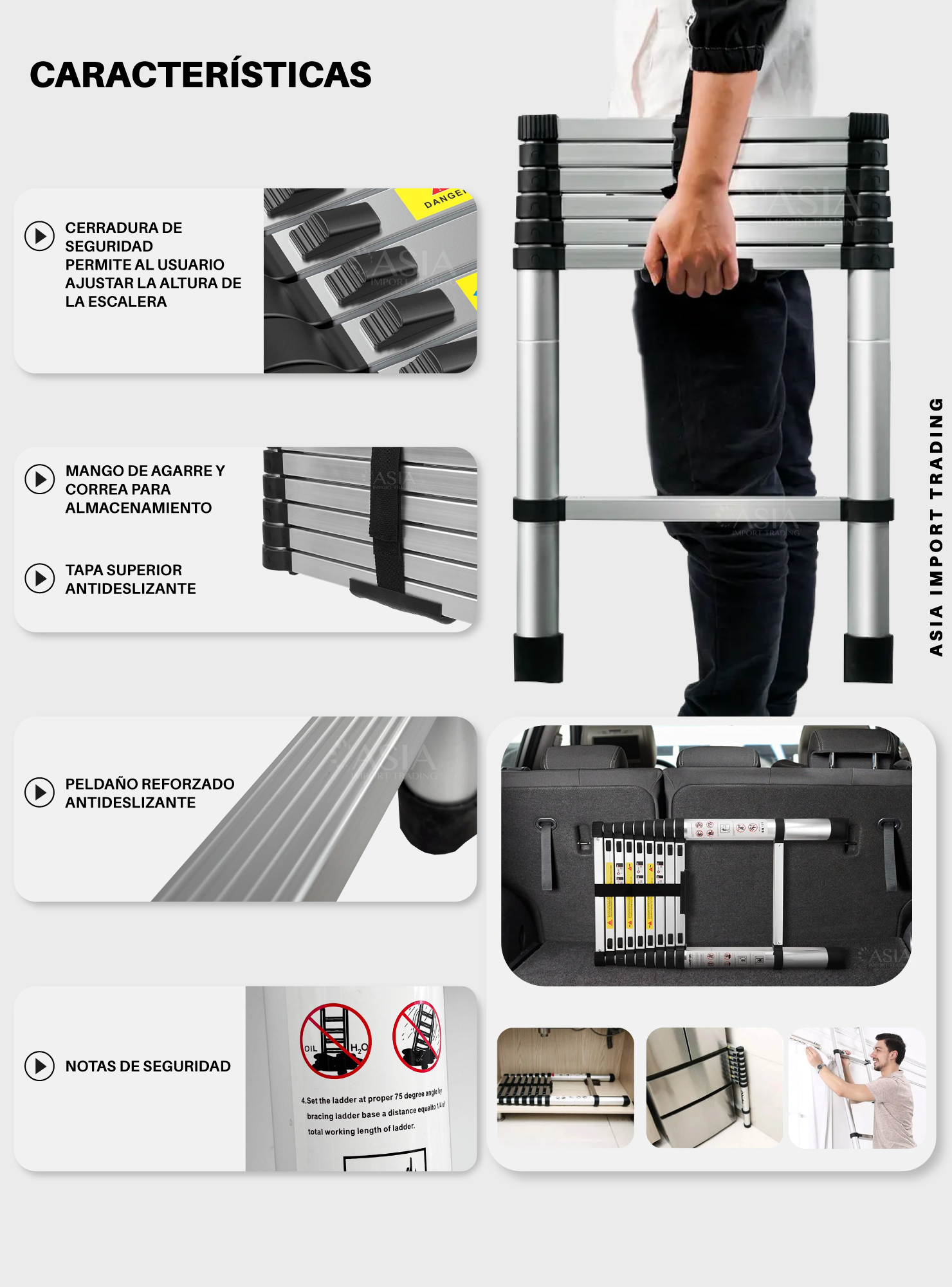 Escalera Retractil Telescopica 2.0 mt -2