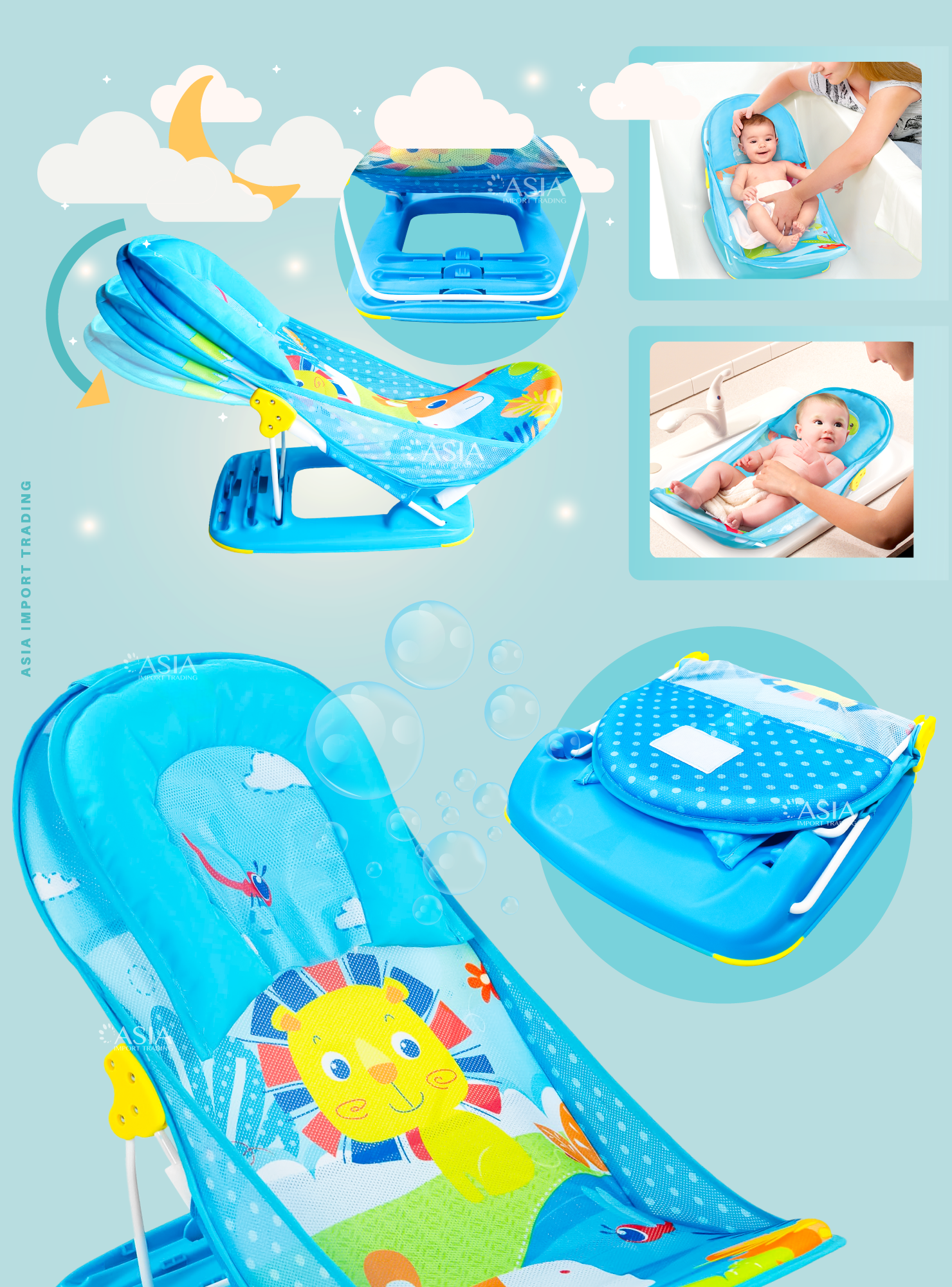 Silla para el Baño del Bebe color Azul-1