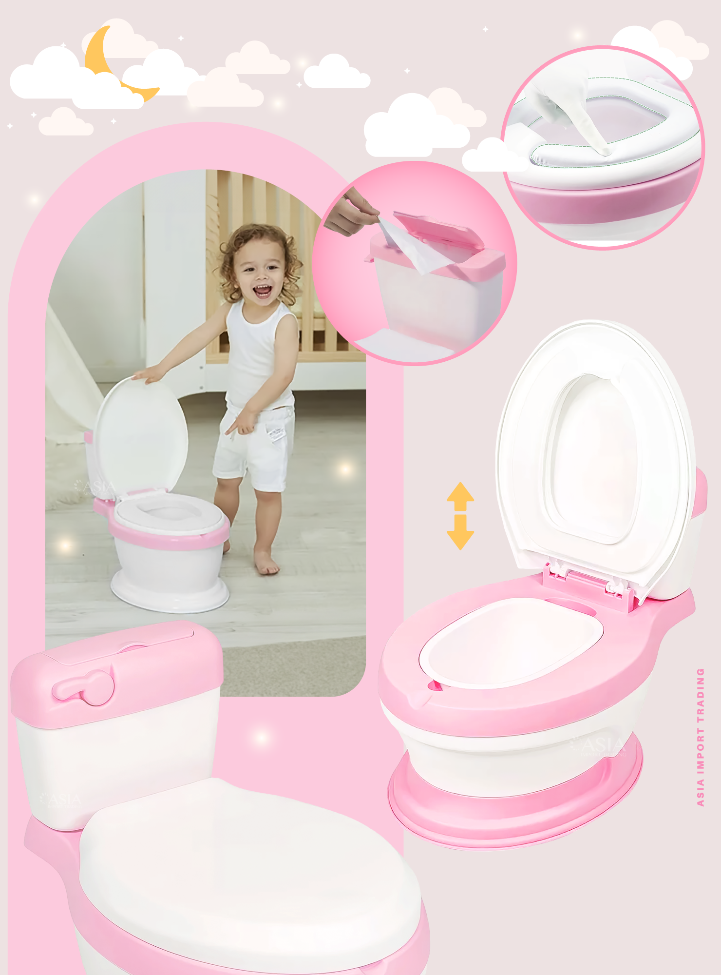 Baño portátil para bebe color Rosado-1