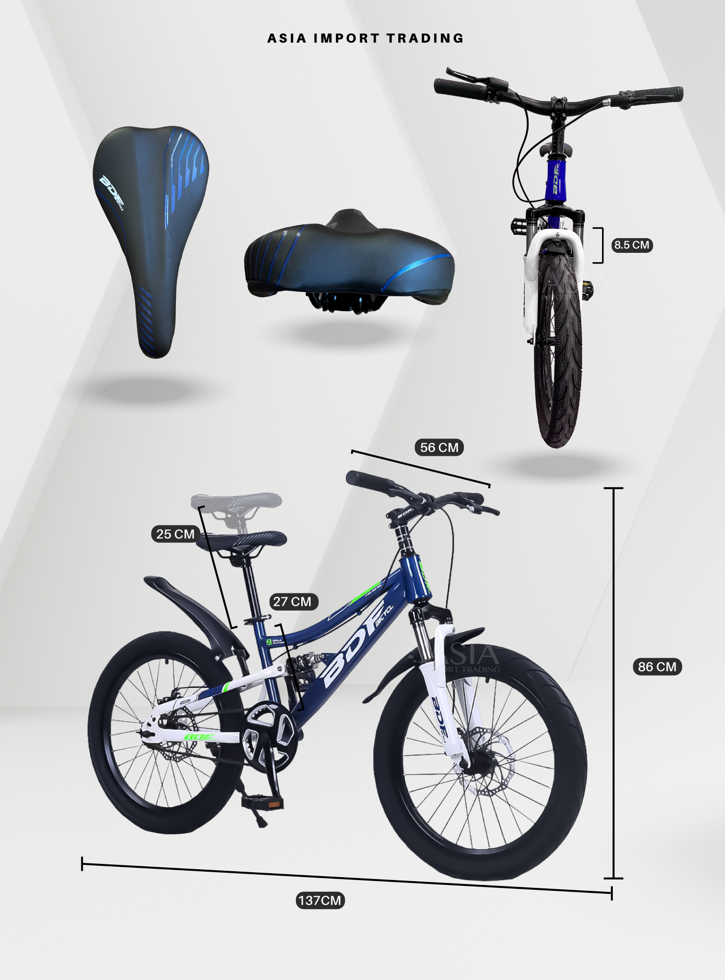 Bicicleta MTB Aro 20 Azul Doble Suspension-3