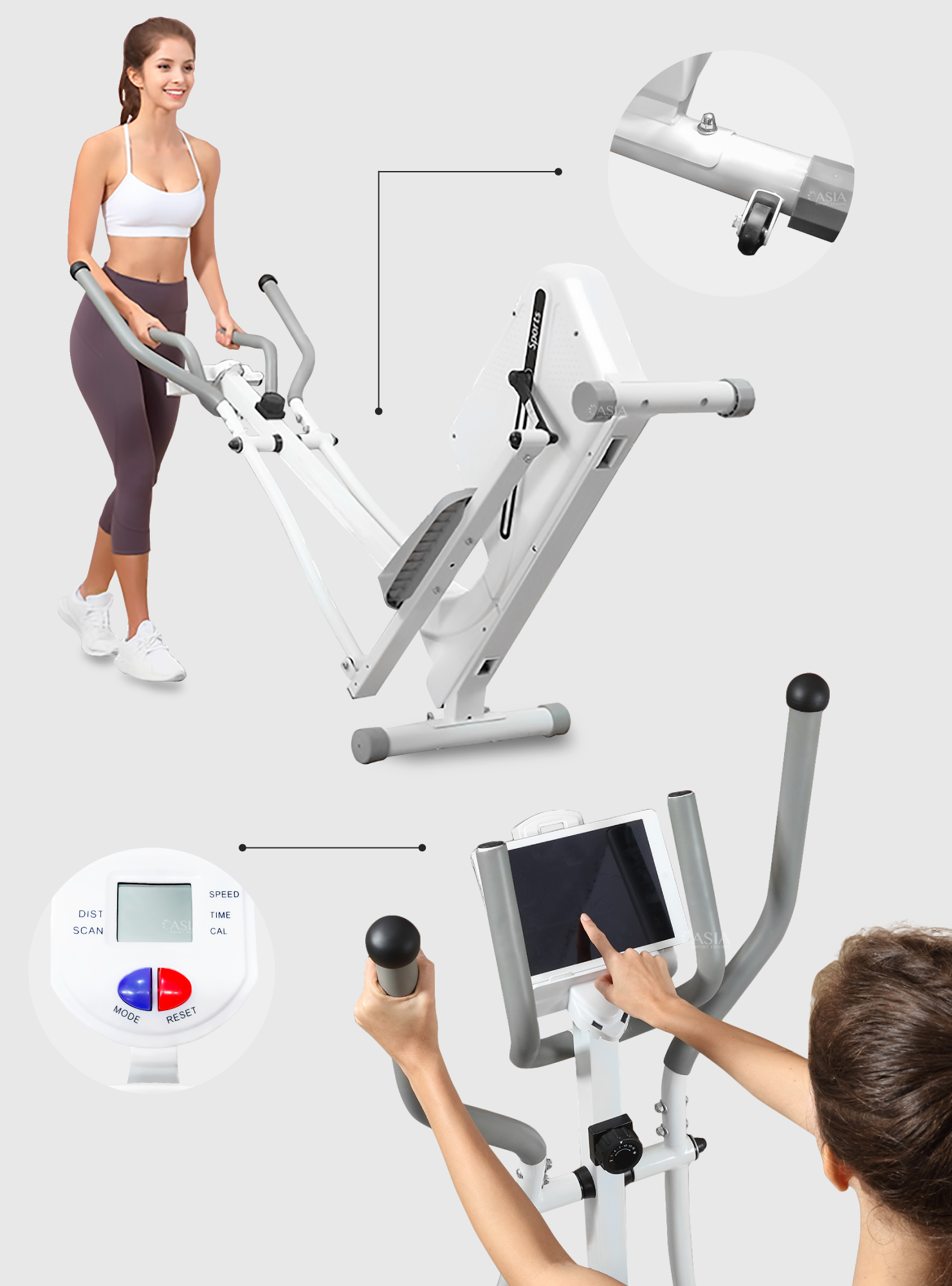Bicicleta Elíptica Magnética con Pantalla Digital y 12 Niveles de Resistencia-3