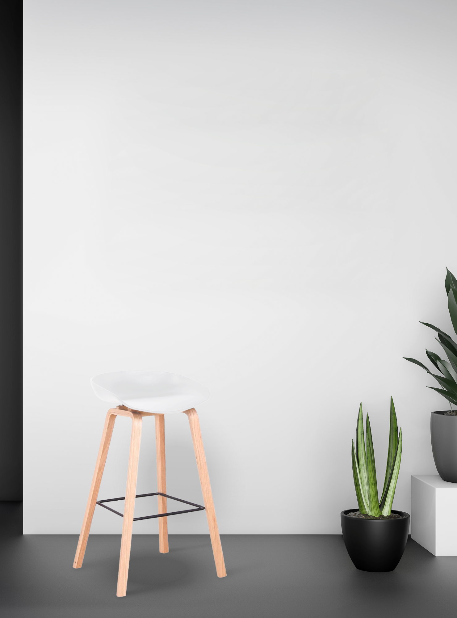 Silla Taburete color Blanco-1