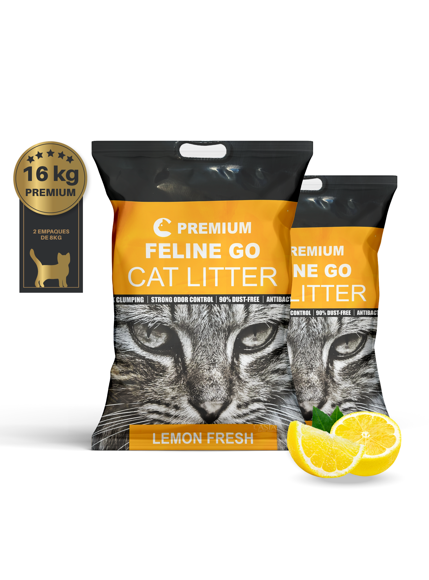 Arena para gatos Premium aroma Limon 16k-1