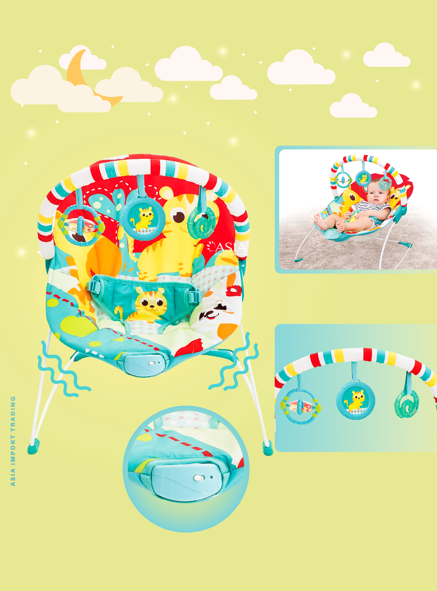 Mecedora con Vibracion color Verde-1