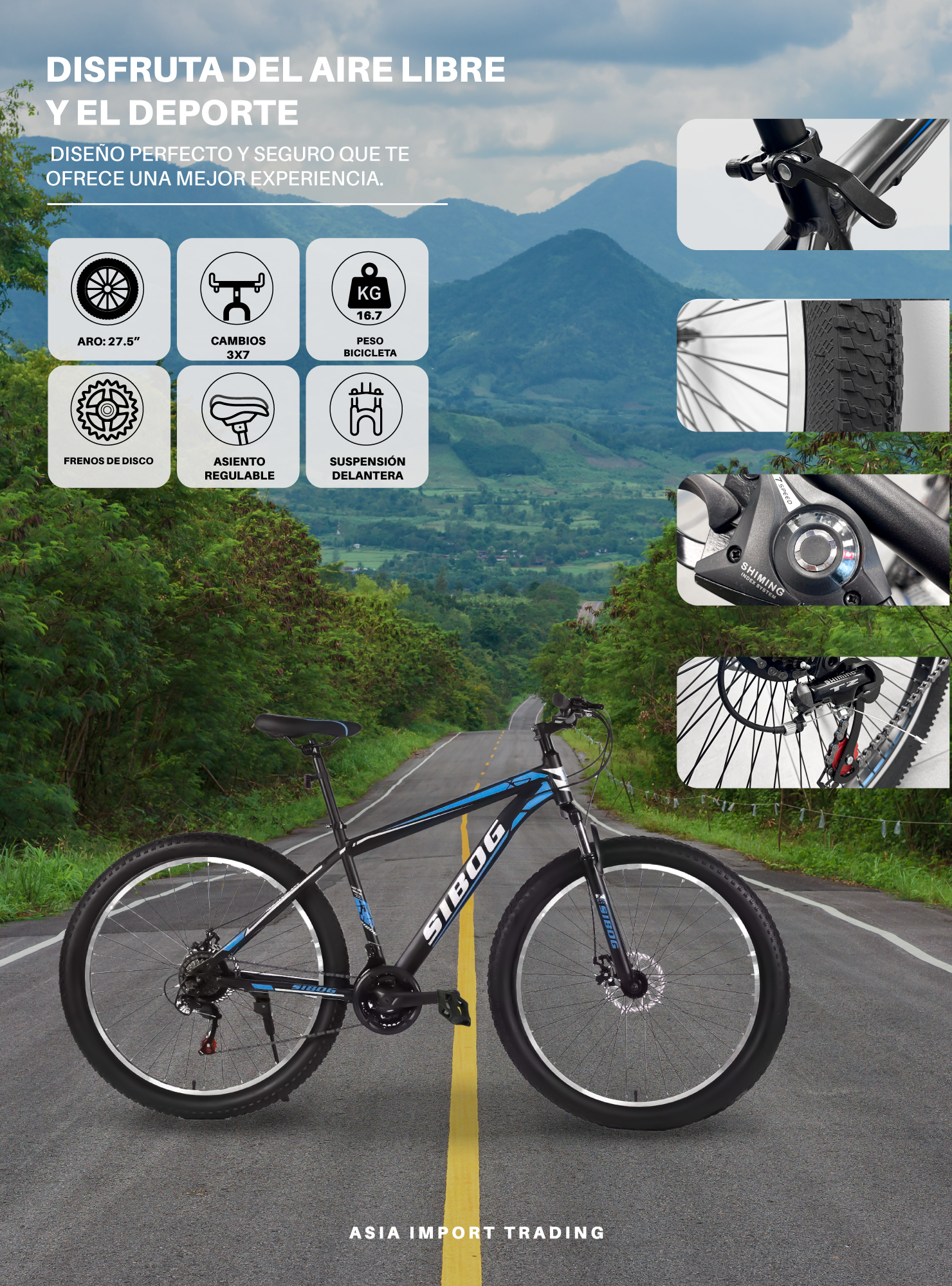 Bicicleta Mountain Bike Aluminio Aro 27,5 Roja-1