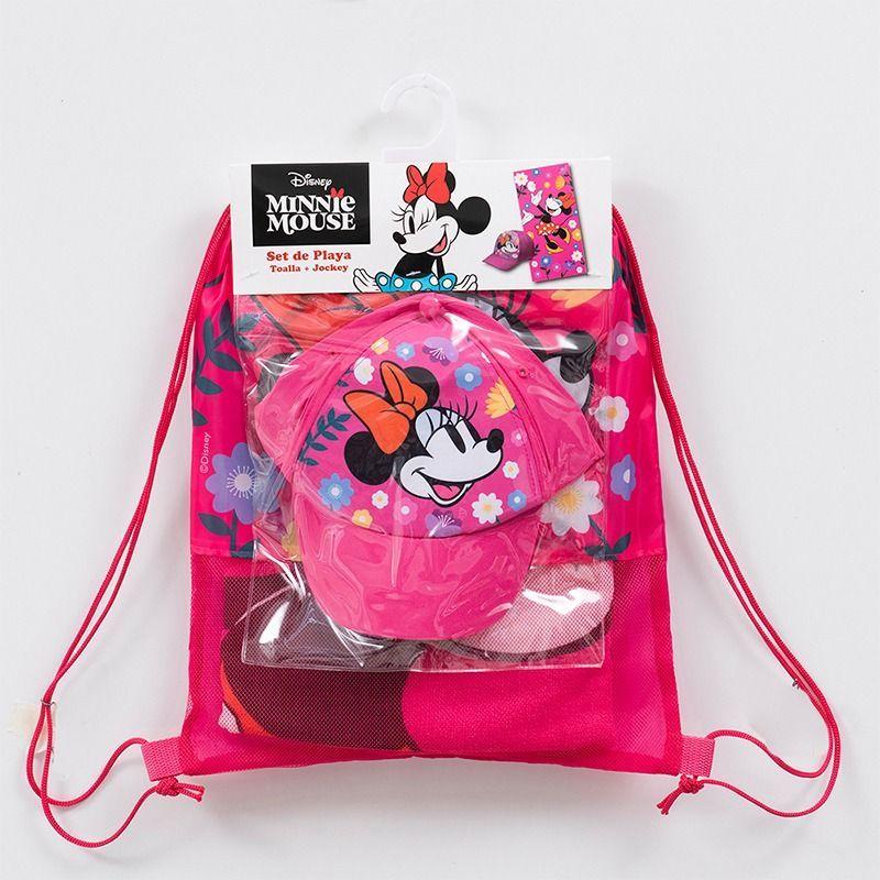 Set de Playa Infantil Minnie 3 Piezas – Toalla + Bolso + Jockey-3