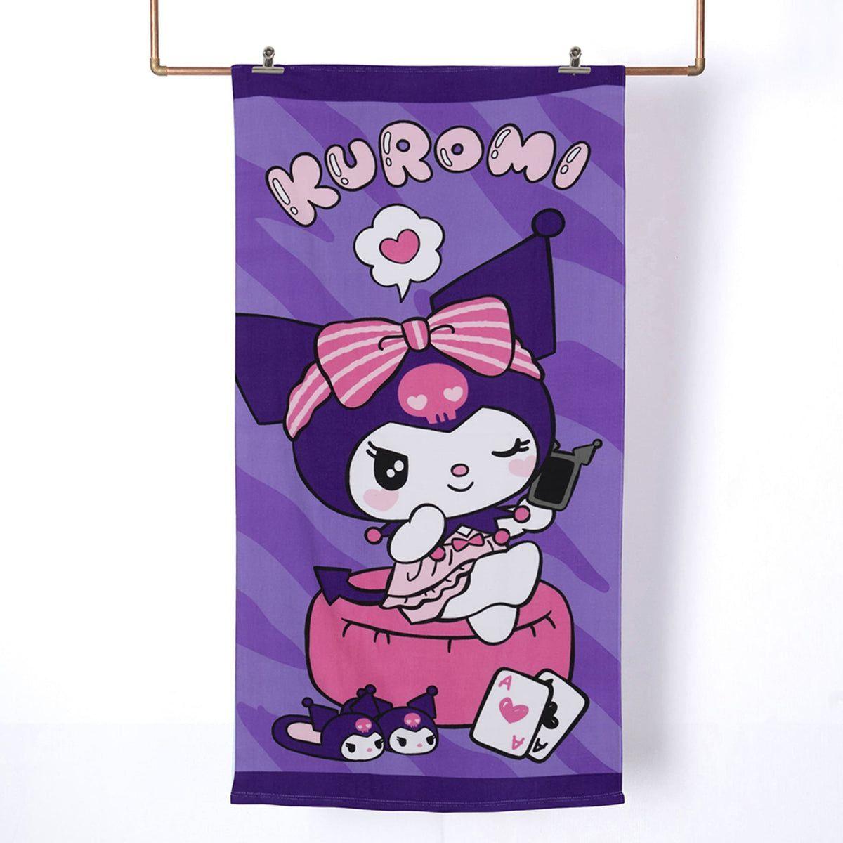 Set de toalla 70x140 cms + Lentes de agua Kuromi Mora-2