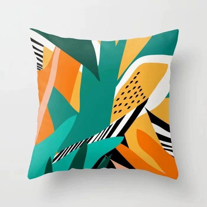 Cojin Moderno Abstracto Poliéster 45x45cm Múltiples Diseños Jungla-0
