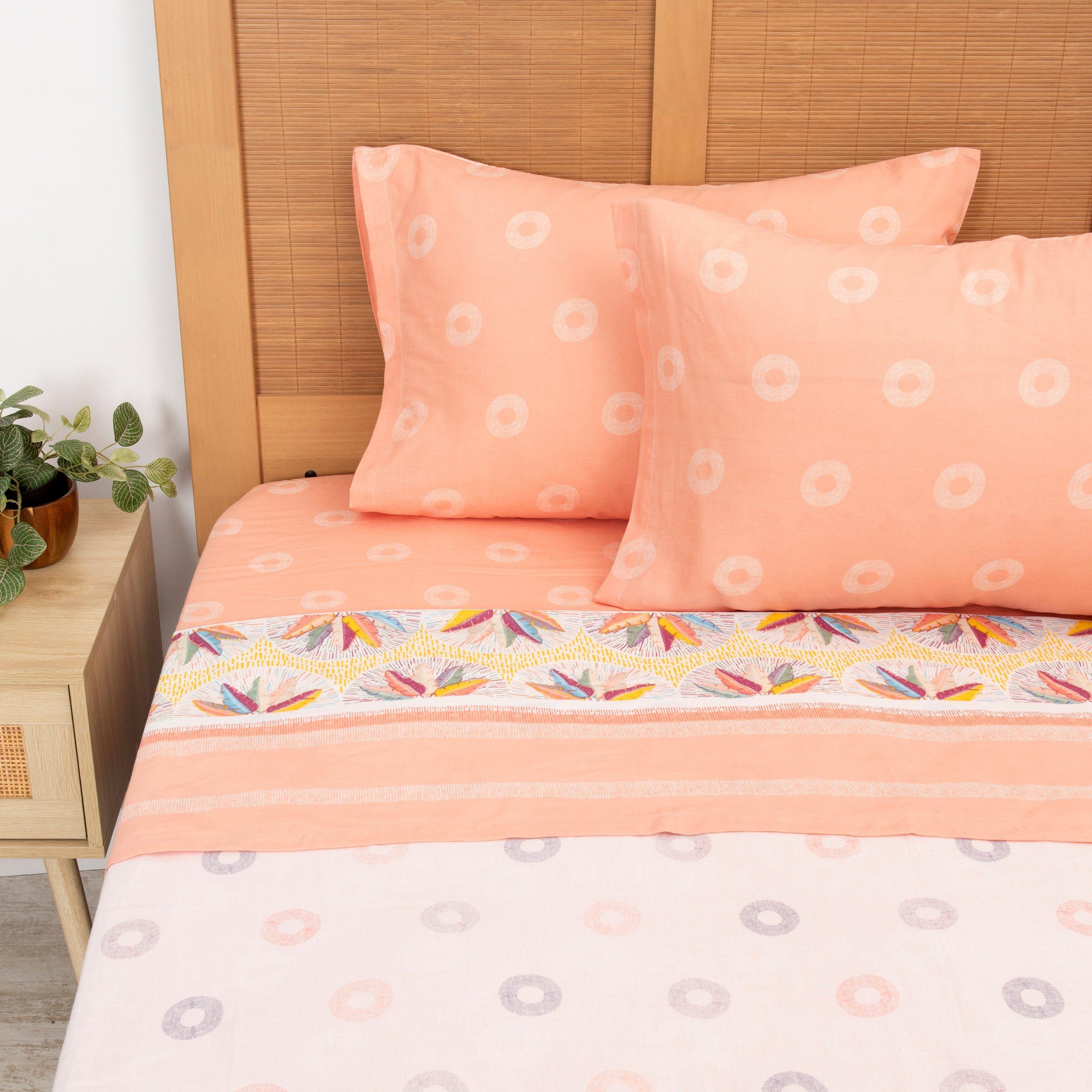 Juego de Sábanas Estampadas 144 Hilos 2 Plazas Mashini Diseño Gorrion-3