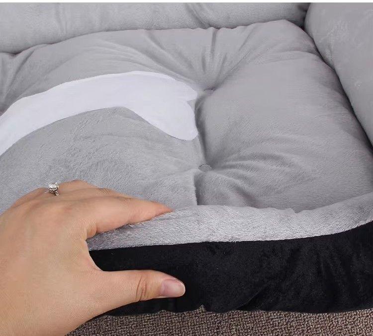 Cama Ortopédica para Perros 70x55cm Negro-Rojo-2