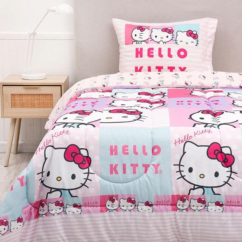 Plum n Microfibra Reversible 1 5 plazas Hello Kitty Caras Mashini-2