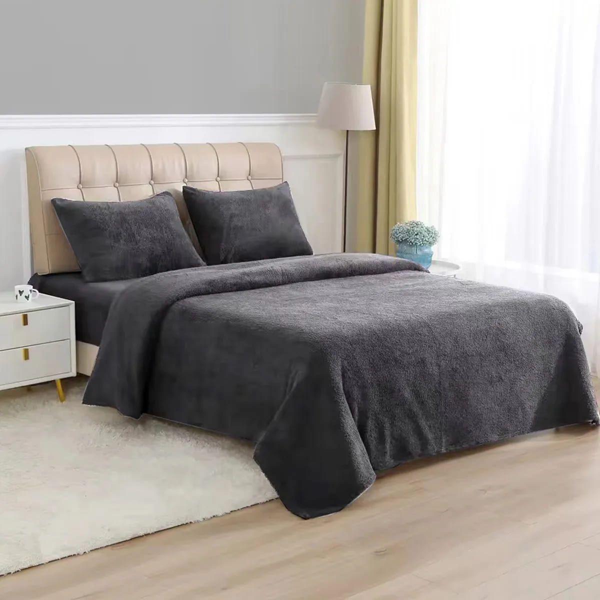 Juego De Sabanas Chiporro Lisa 1.5 PL Termica Doral Gris-2