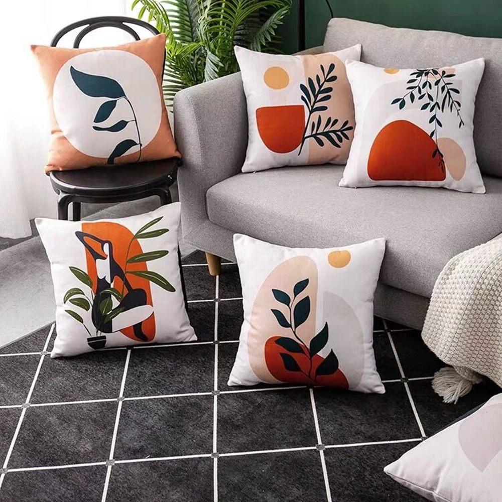 Cojin Moderno Abstracto Poliéster 45x45cm Múltiples Diseños Rama Negra-3