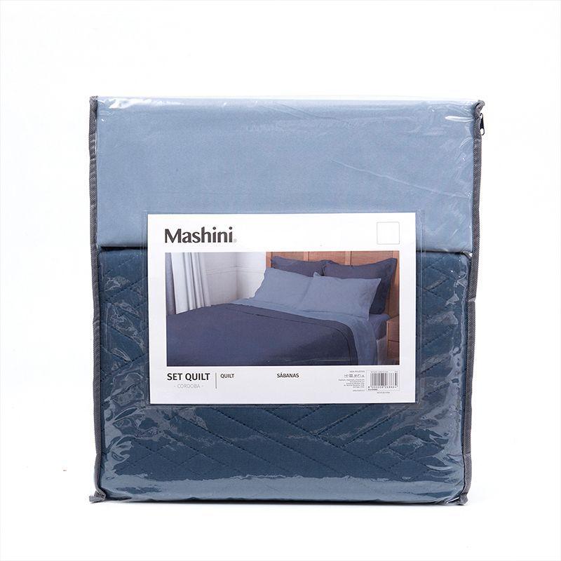 Set Quilt Liso + Sabana 2.0 Plazas Mashini-0