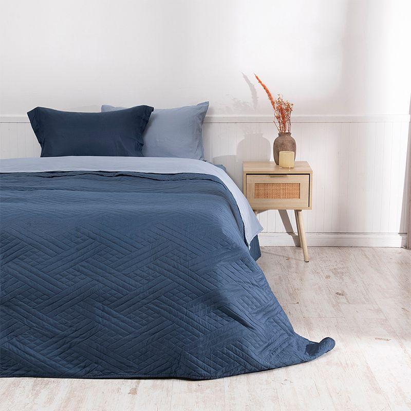 Quilt S bana Liso 1 5 Plaza Azul Mashini-3