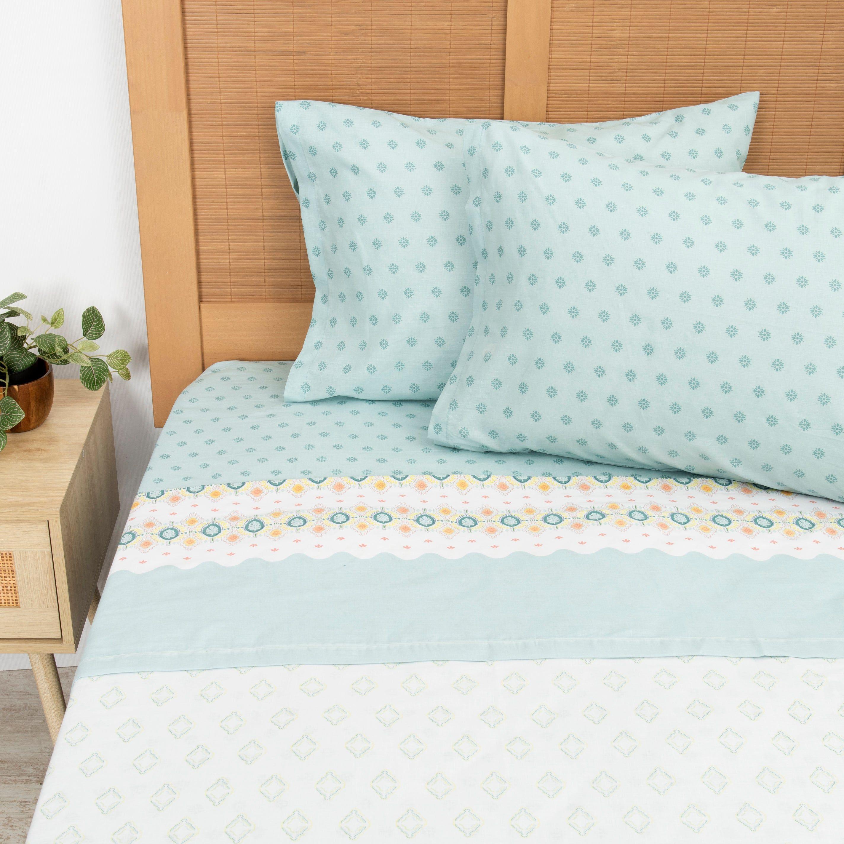 Juego de Sábanas Estampadas 144 Hilos 2 Plazas Mashini Diseño Cisne-2