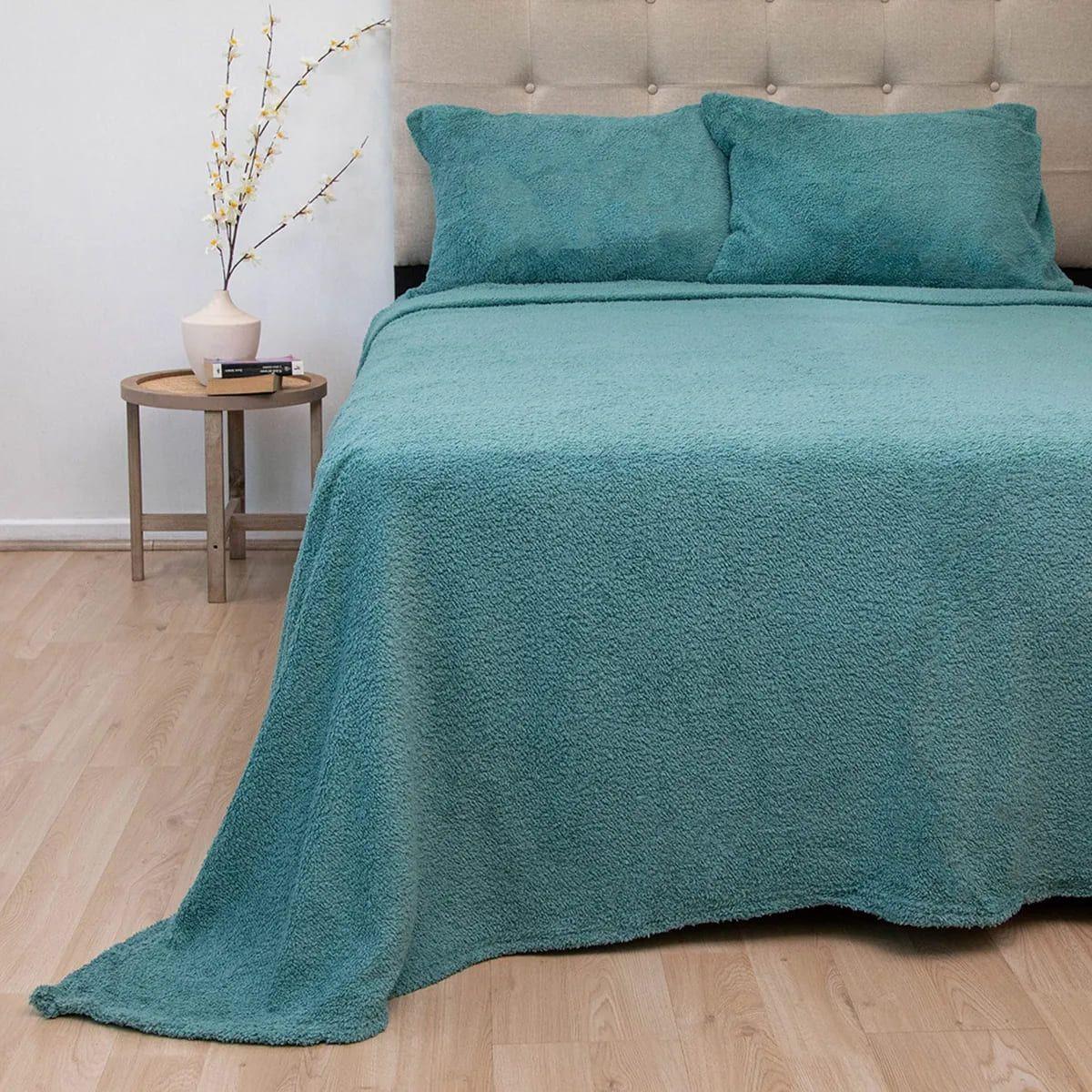 Juego De Sabanas Chiporro Lisa 1.5 PL Termica Doral Turquesa-4